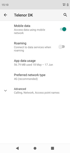 To change network if network problems occur, scroll to and select Advanced