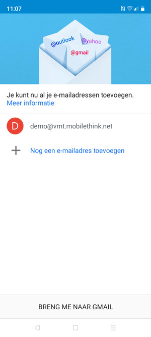 Selecteer BRENG ME NAAR GMAIL