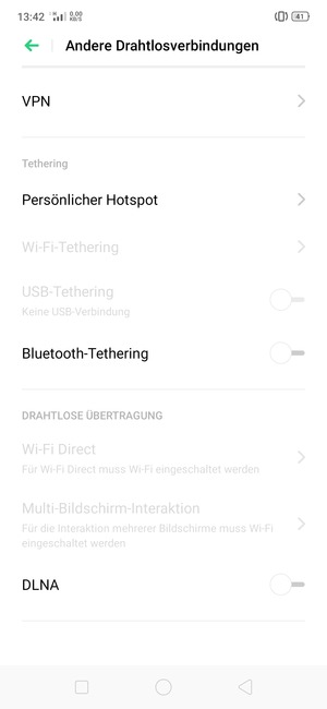 Wählen Sie Persönlicher Hotspot