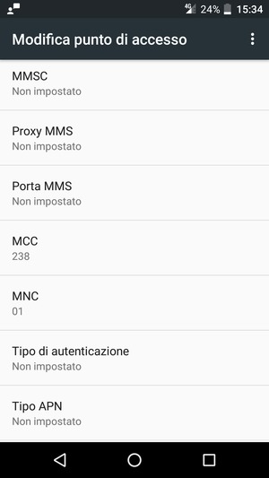 Scorri verso il basso e inserisci le informazioni degli MMS