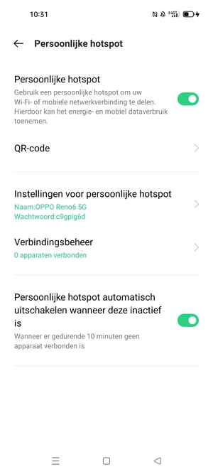 Uw telefoon is nu geïnstalleerd voor gebruik als modem