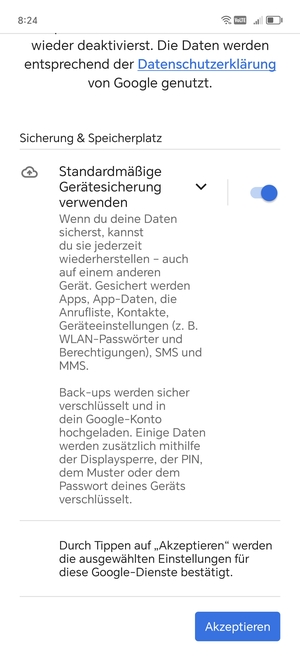 Wählen Sie Akzeptieren