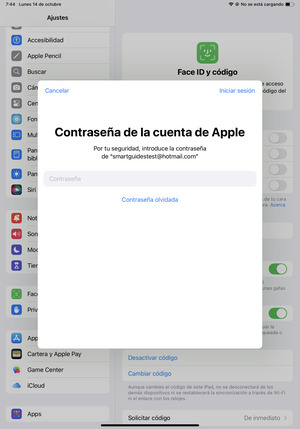 Introduzca su Contraseña de ID de Apple y seleccione Iniciar sesión