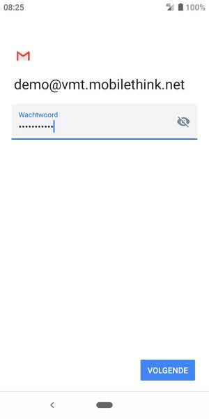 Voer uw wachtwoord in en selecteer VOLGENDE