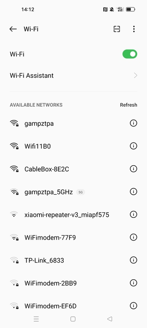 Select the wireless network you want to connect to