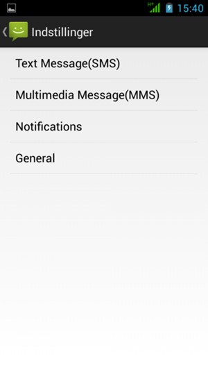 Vælg Text Message(SMS)