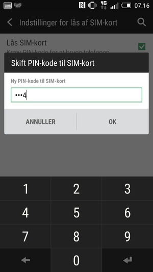 Indtast Ny PIN-kode til SIM-kort og vælg OK
