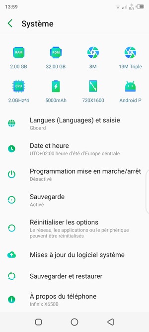 Faites défiler et sélectionnez Mises à jour du logiciel système