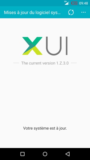 Si votre téléphone est à jour, vous verrez l'écran suivant