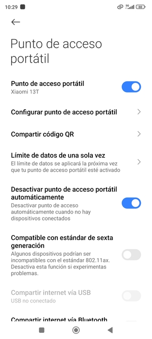 El teléfono ha sido configurado para su uso como módem