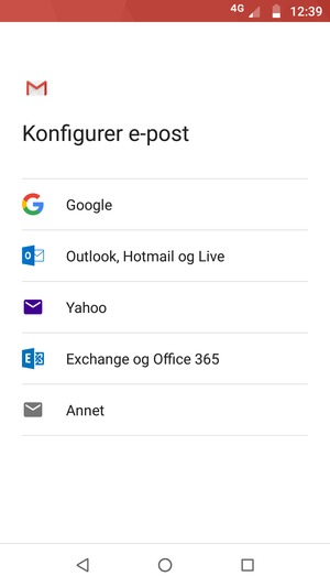 Velg Outlook, Hotmail og Live