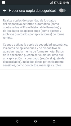 Active Hacer una copia de seguridad de mis datos