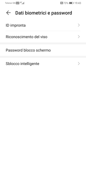 Seleziona Password blocco schermo