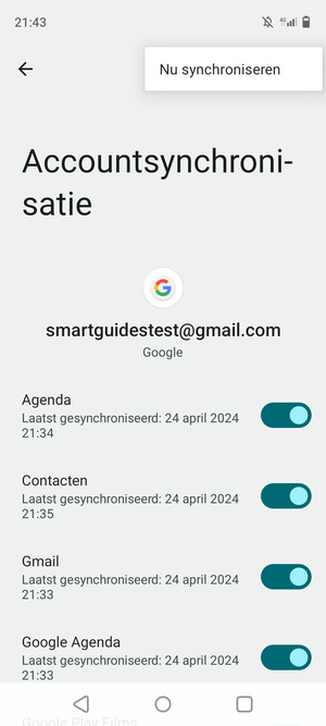 Selecteer Nu synchroniseren