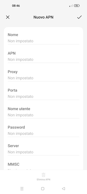 Inserisci informazioni MMS