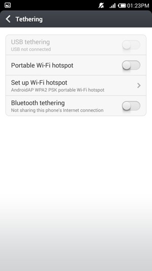 Turn on Portable Wi-Fi hotspot