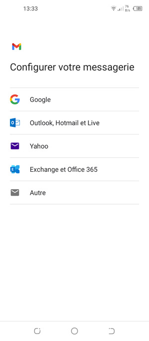 Sélectionnez Exchange et Office 365