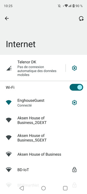 Vous êtes maintenant connecté au réseau Wi-Fi