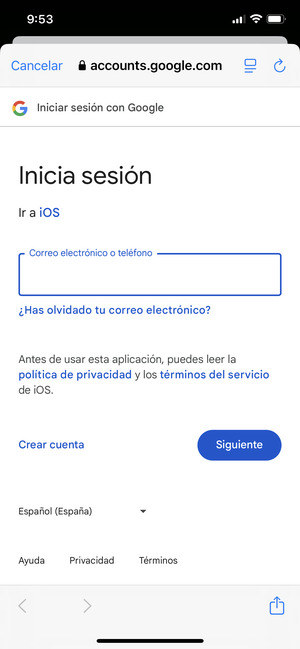 Introduzca su Dirección de correo electrónico y seleccione Siguiente