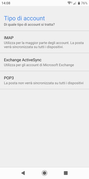 Seleziona Exchange ActiveSync
