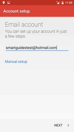 Enter your Email address and  select Manual setup