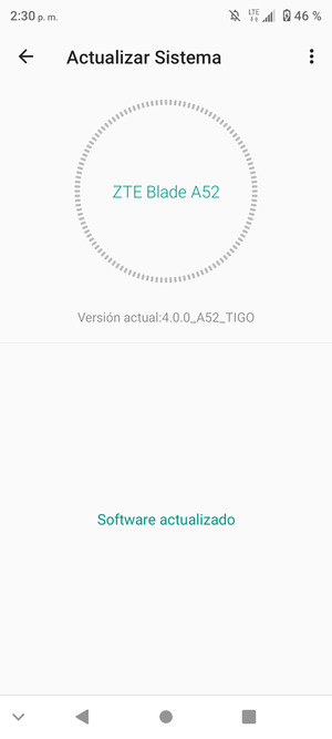 Si su teléfono está actualizado, verá la siguiente pantalla