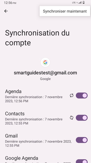 Sélectionnez Synchroniser maintenant