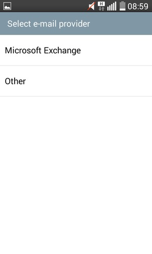 Select Microsoft Exchange