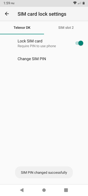 Your SIM PIN has been changed