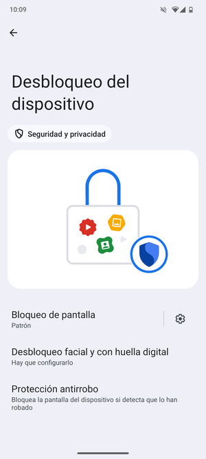 El teléfono ha sido asegurado con un bloqueo de pantalla