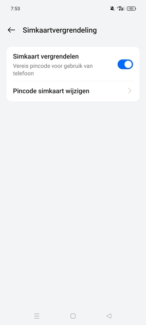 Selecteer Pincode simkaart wijzigen