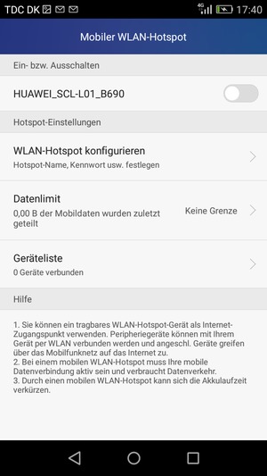 Wählen Sie WLAN-Hotpsot konfigurieren