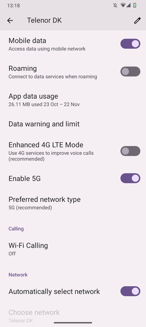 To change network if network problems occur, turn off Automatically select network