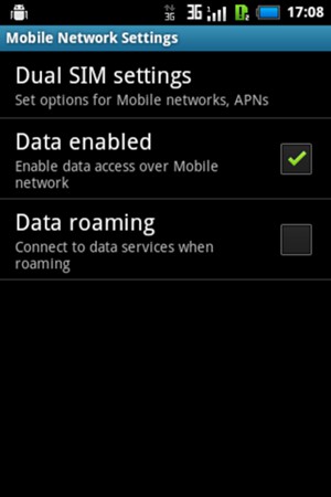 To change network if network problems occur, select Dual SIM settings