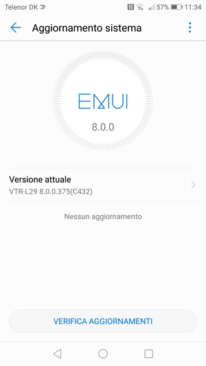 Se il tuo telefono è aggiornato, vedrai la seguente schermata