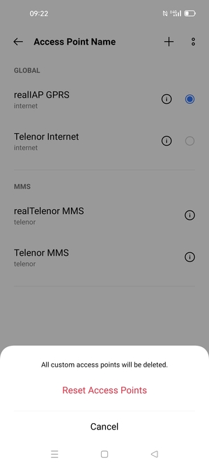 Select Reset Access Points