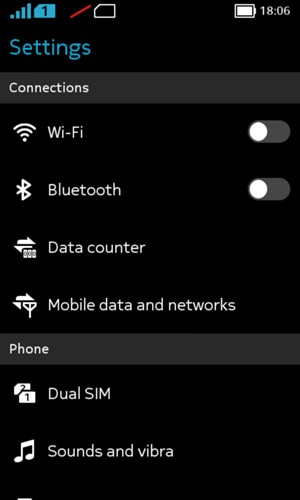 Select Mobile data and networks