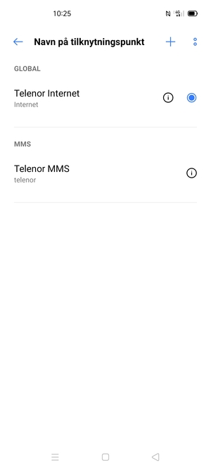 Telefonen din er konfigurert til MMS