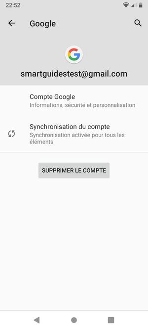 Sélectionnez Synchronisation du compte