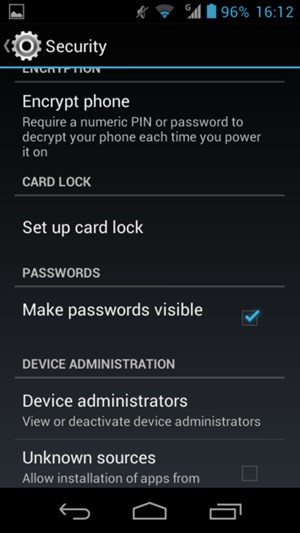 To change the PIN for the SIM card, return to the Security menu and select Set up card lock