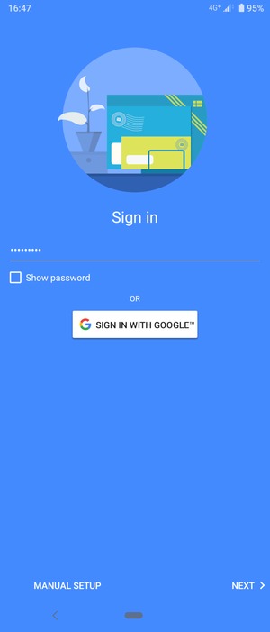 Enter your Gmail password and select NEXT