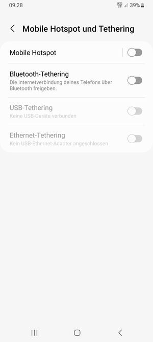 Wählen Sie Mobile Hotspot