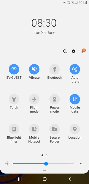 Select Vibrate to change to silent mode