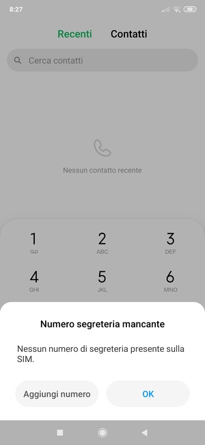 Se la segreteria telefonica non è configurata, seleziona Aggiungi numero