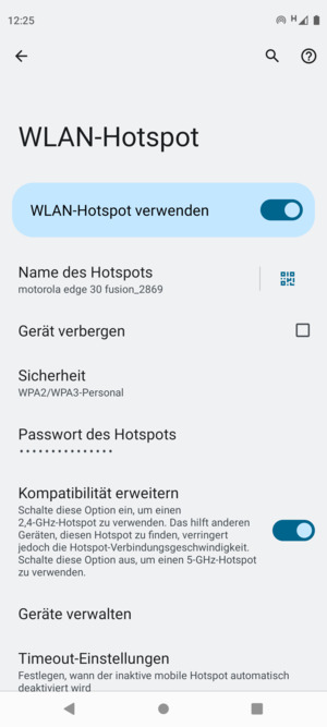 Ihr Handy ist jetzt für die Verwendung als Modem eingerichtet