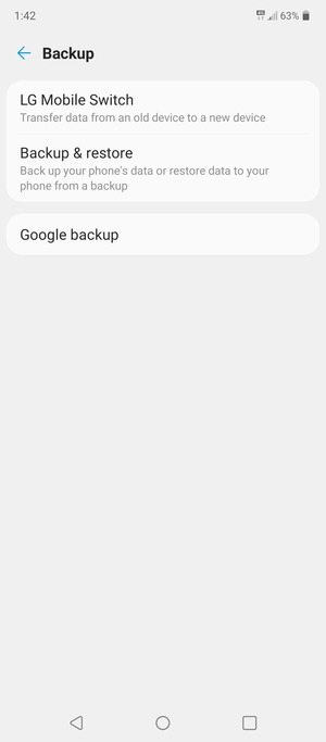 Select Google backup