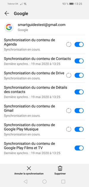 Vos informations seront synchronisées