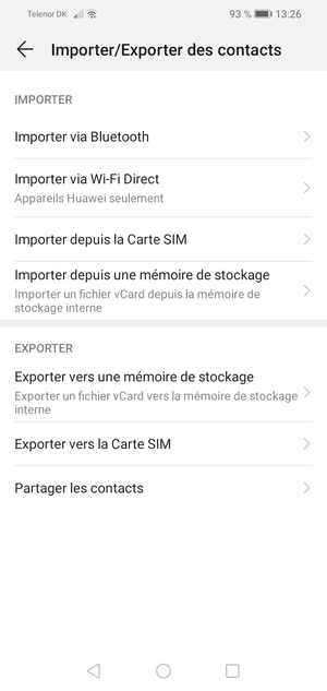 Sélectionnez Importer depuis la Carte SIM