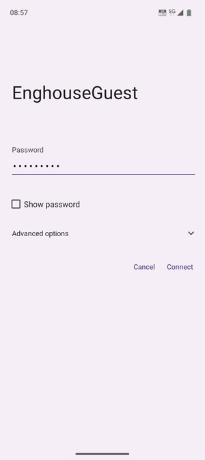 Enter the Wi-Fi password and select Connect