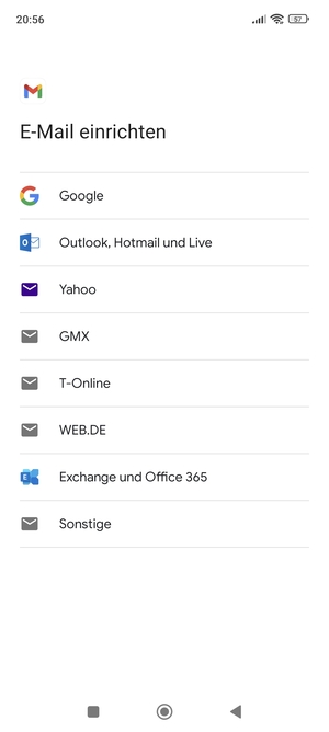 Wählen Sie Outlook, Hotmail und Live